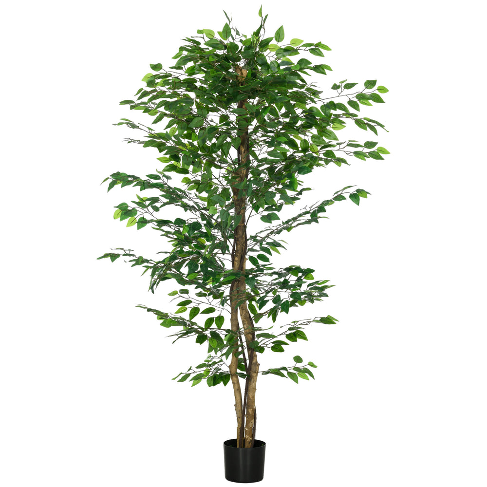 Artificial Ficus, 1.80 m tall, artificial indoor plant with pot, for interior decoration