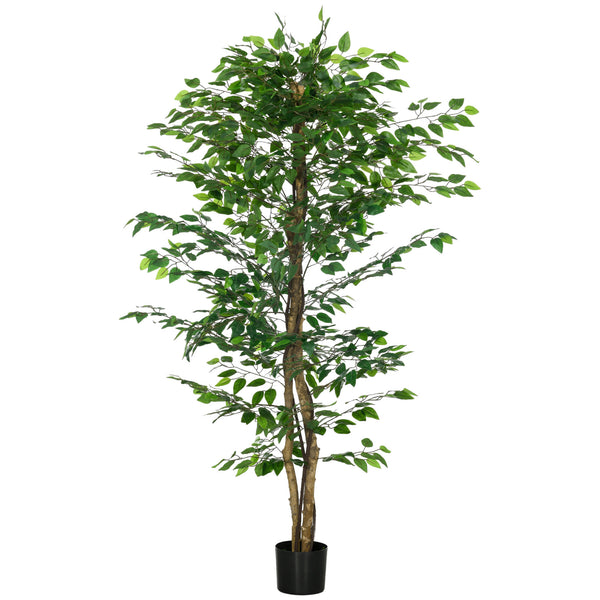 Artificial Ficus, 1.80 m tall, artificial indoor plant with pot, for interior decoration