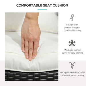 Muskoka Wicker Adirondack Chair with Cushions, Red