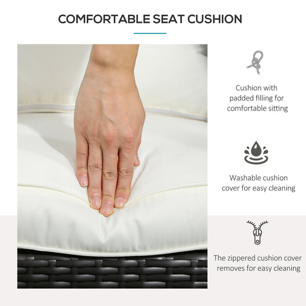 Muskoka Wicker Adirondack Chair with Cushions, Red