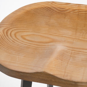 Set of 2 Industrial Style Swivel Bar Stools with Rust Finish Iron Frame, Pine Seat, No Assembly Required, Natural