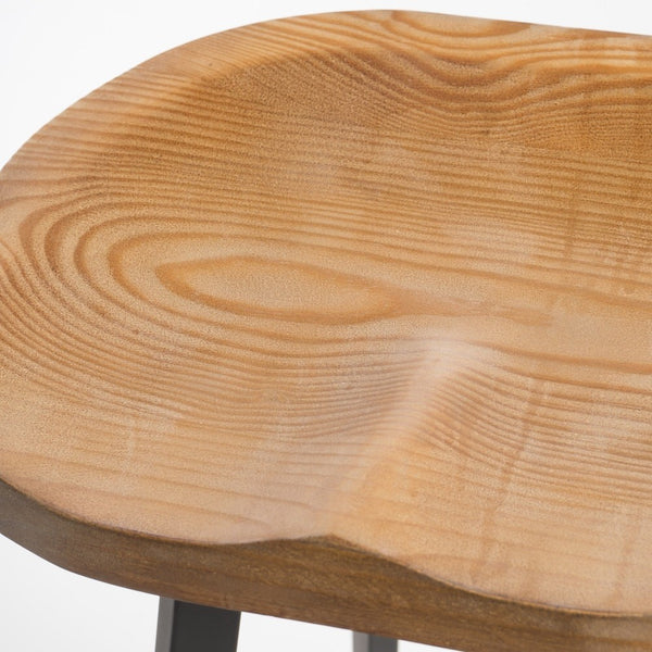 Set of 2 Industrial Style Swivel Bar Stools with Rust Finish Iron Frame, Pine Seat, No Assembly Required, Natural