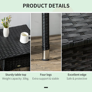Black resin wicker patio coffee table