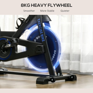 Adjustable exercise bike with LCD screen, adjustable resistance, black