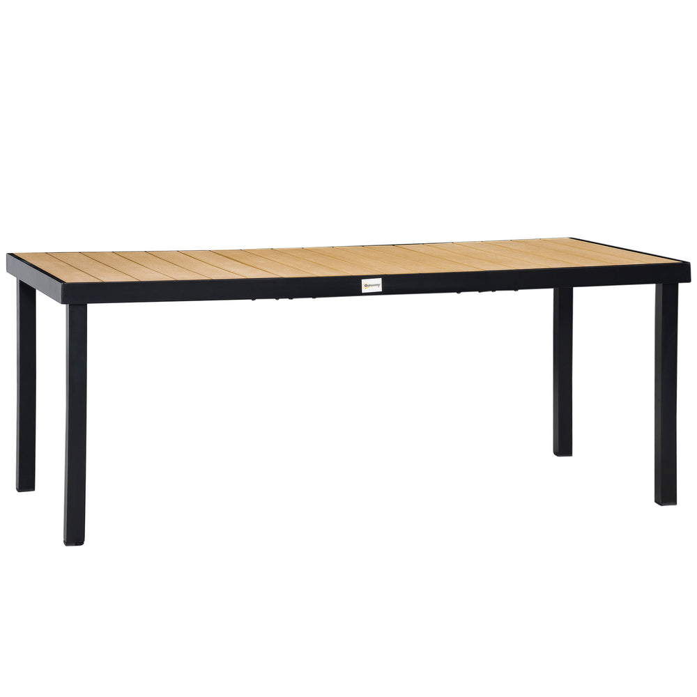 Rectangular garden table with aluminum frame