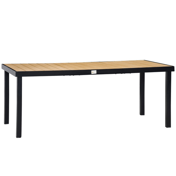 Rectangular garden table with aluminum frame