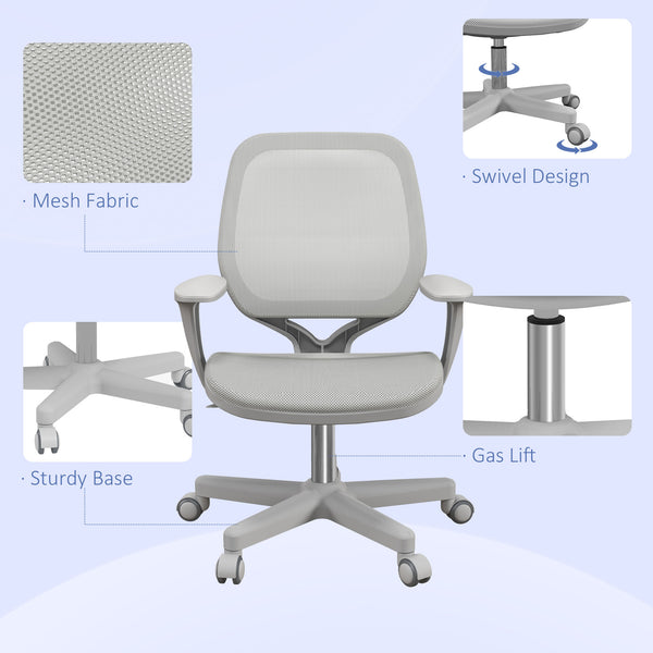 Office chair with mesh backrest, grey