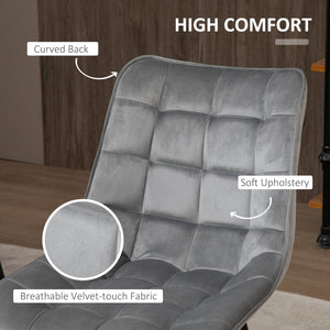 Set of 2 upholstered dining chairs, gray