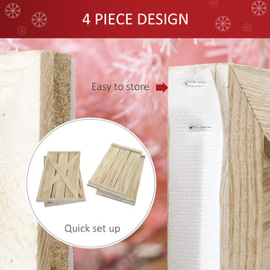 Christmas tree skirt with light aged wood finish