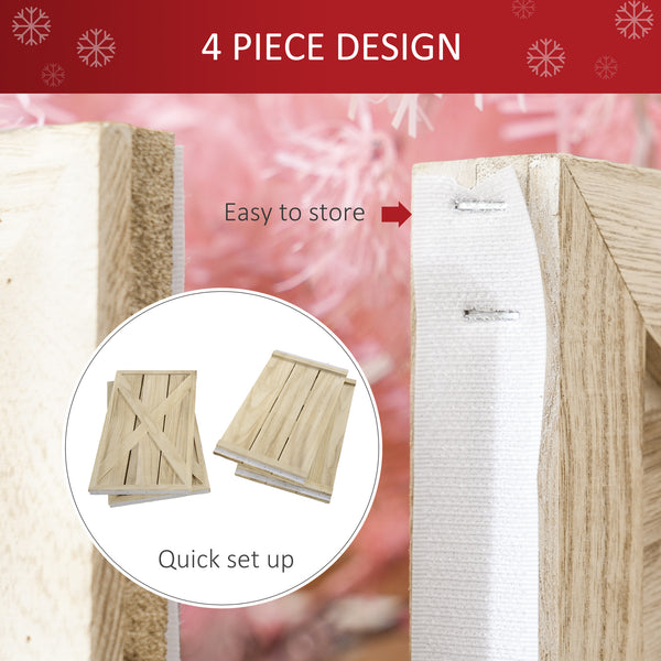 Christmas tree skirt with light aged wood finish