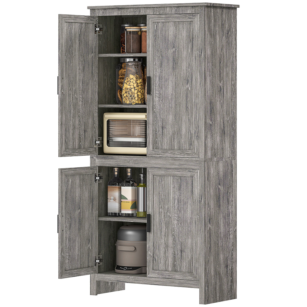 Storage unit with 4 doors and 3 adjustable shelves, anthracite gray