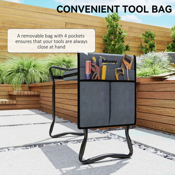 Folding garden bench and kneeler with foam seat