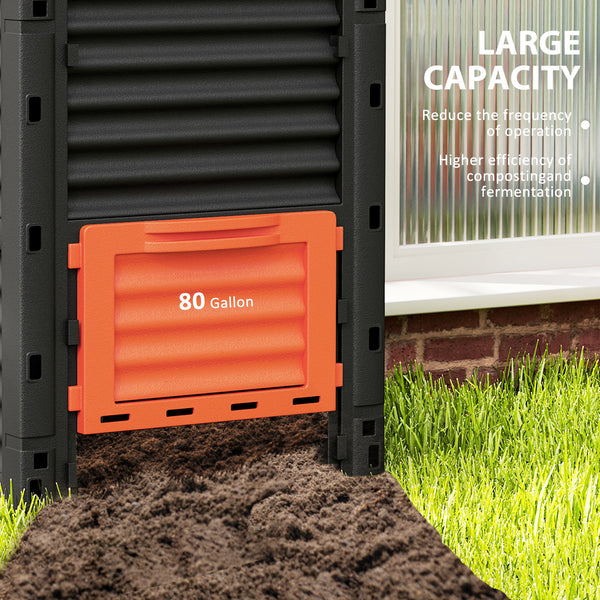 80-gallon (303-liter) outdoor composter, orange