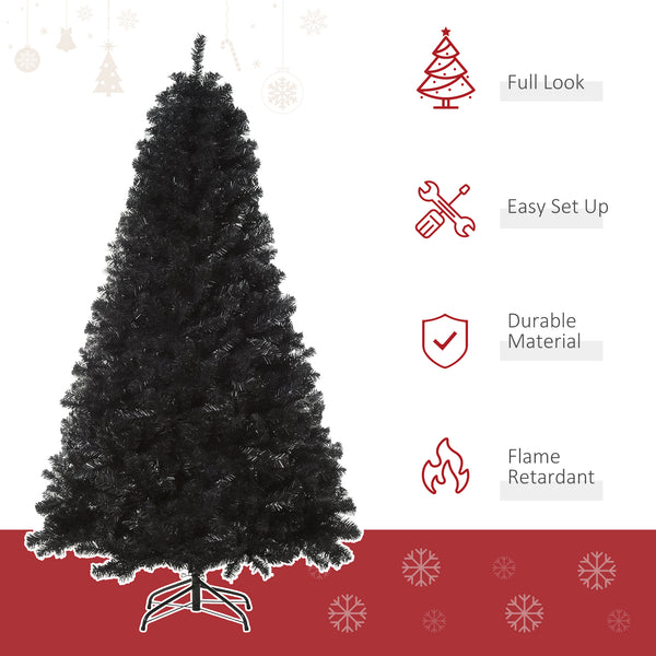 6ft Black Unlit Artificial Christmas Tree