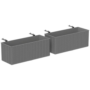 Set of 2 hanging flower pots, grey