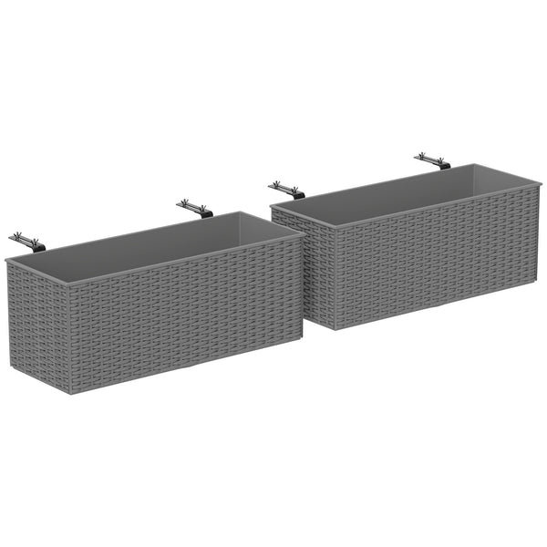 Set of 2 hanging flower pots, grey