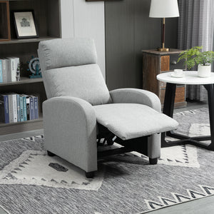 Manual Fabric Recliner for Home Theater, Light Gray
