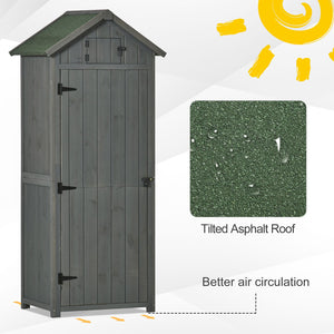 Garden shed with 3 shelves, grey