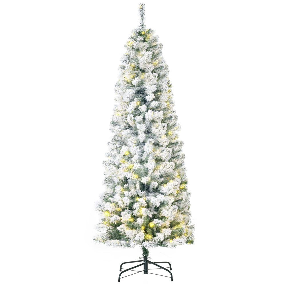 6ft Pre-Lit Slim Artificial Christmas Tree with Warm White LED Lights