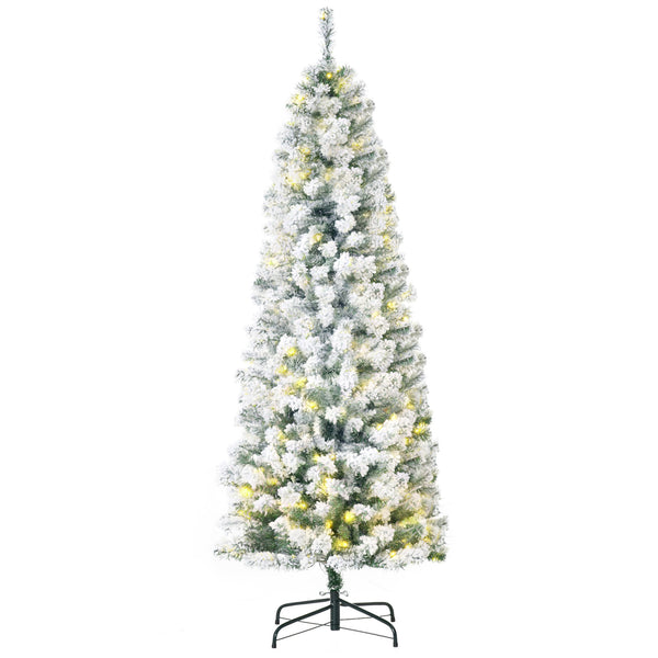 6ft Pre-Lit Slim Artificial Christmas Tree with Warm White LED Lights