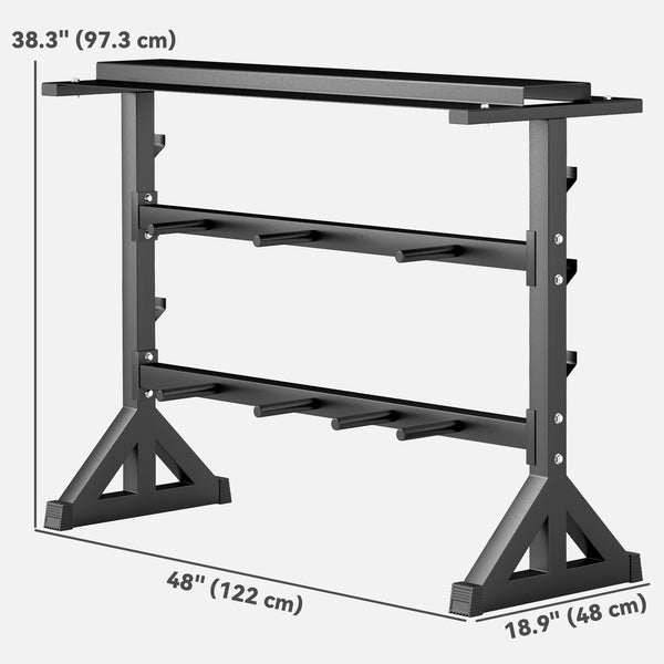 Versatile Gym Organizer with Multi-Function Rack
