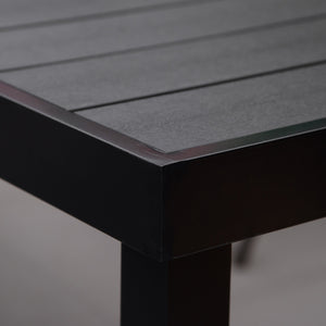 Rectangular aluminum garden table, black