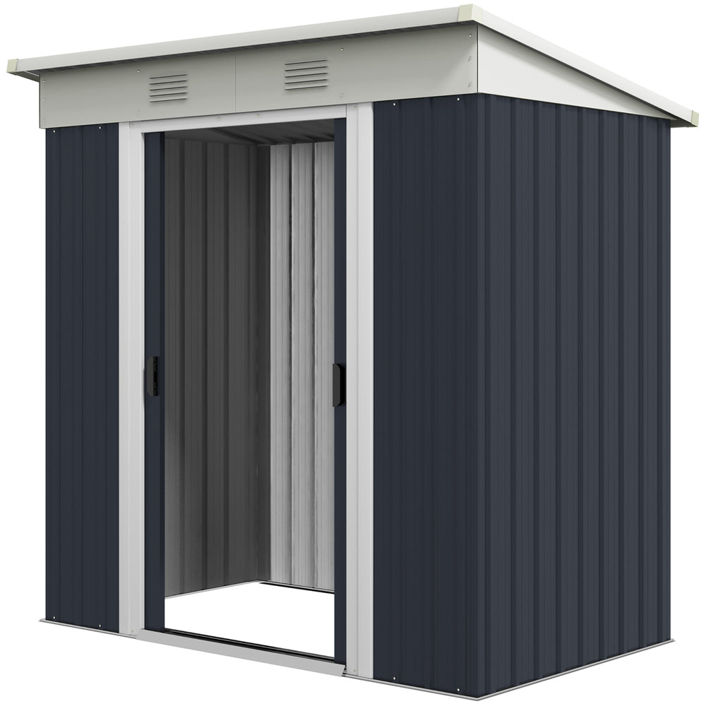 Garden shed with lockable sliding doors and ventilation, anthracite grey