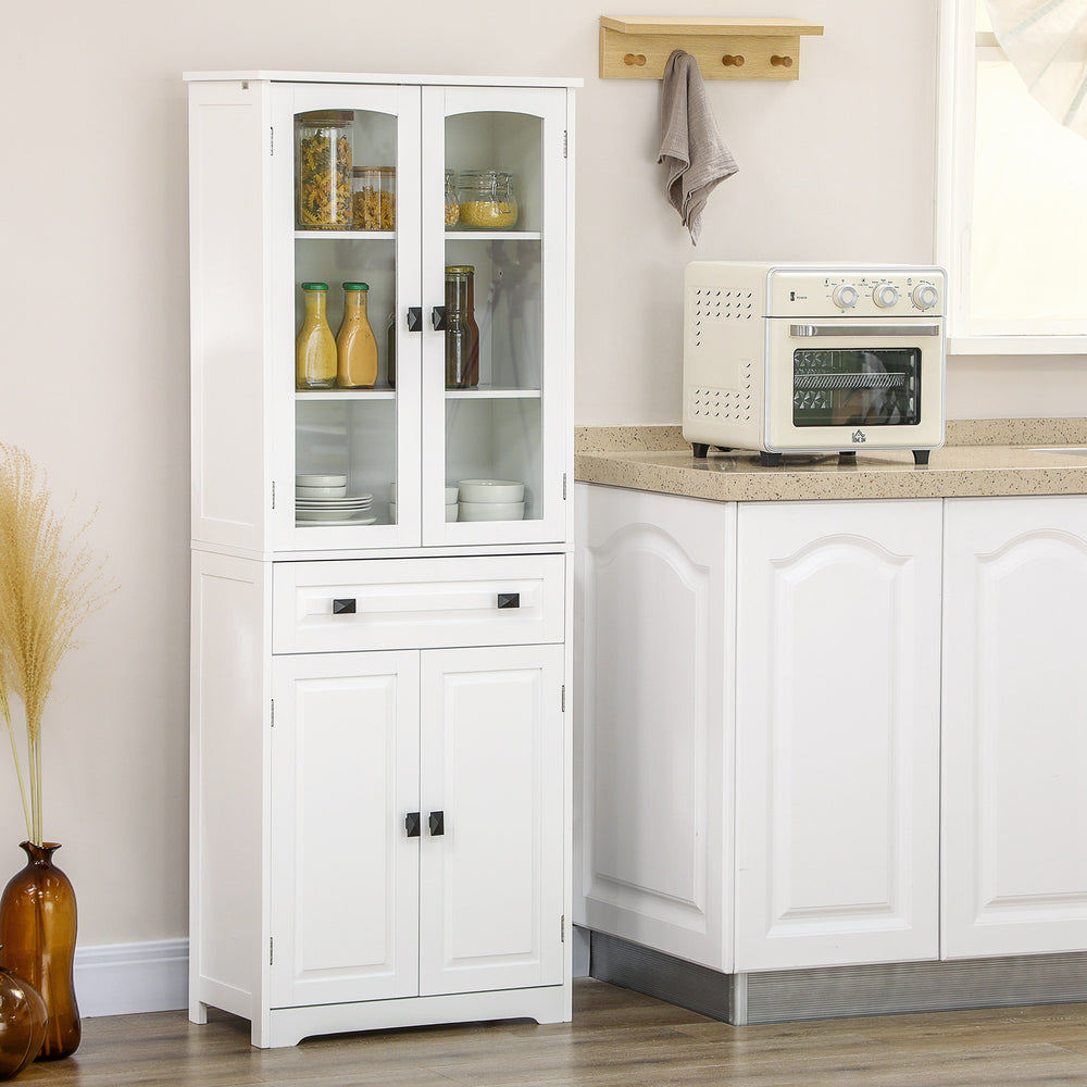 Kitchen cabinet with adjustable shelves, white