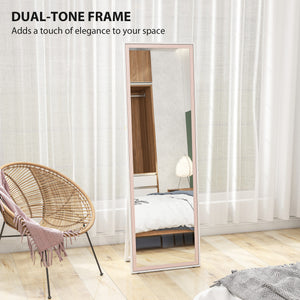 Rectangular mirror with frame, white and pink