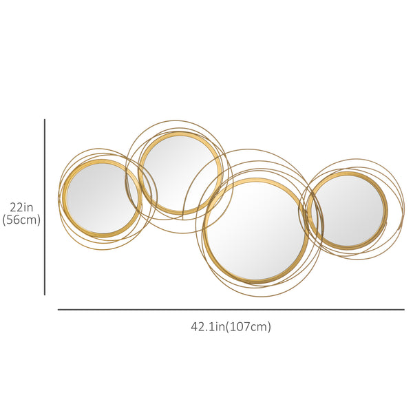 Wall decor, round mirror with frame