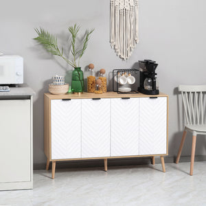Modern sideboard with adjustable shelves and 4 doors, natural