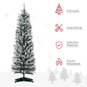 5ft Tall Artificial Christmas Tree with Snowy Branches