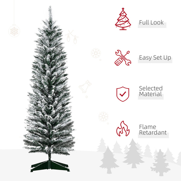 5ft Tall Artificial Christmas Tree with Snowy Branches
