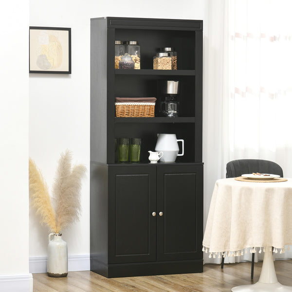 Kitchen sideboard with adjustable shelves, black
