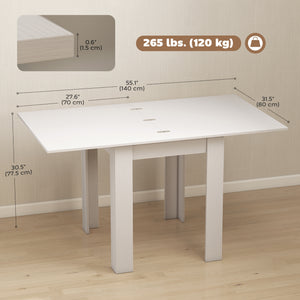 Extendable dining table for 4 to 6 people, white