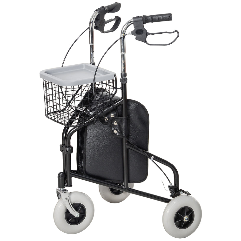 Upright Rollator Walker with Adjustable Handle Height, Black