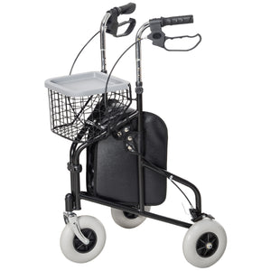 Upright Rollator Walker with Adjustable Handle Height, Black