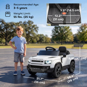 12V Kids Electric Ride-On Car with Remote Control, White