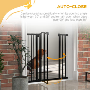 Extra Tall Dog Gate with Door, Black
