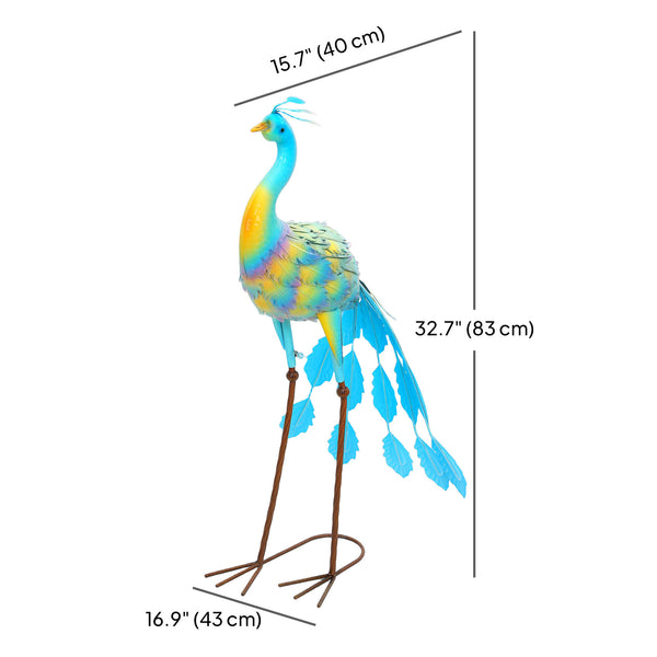 Peacock statue for garden, assorted colors
