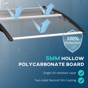 3.4 x 3.2 ft Clear Polycarbonate Door Canopy