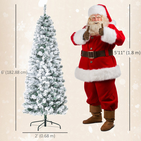 6ft Pre-Lit Slim Artificial Christmas Tree with Warm White LED Lights
