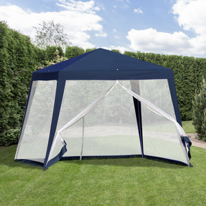 10 x 10 party tent with mosquito net, blue