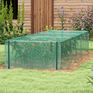 Protective plant cage with roll-up zippered door