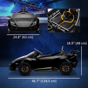 Licensed Lamborghini Huracan 12V with remote control, black
