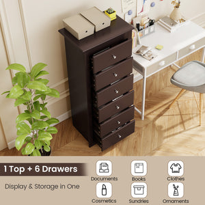 6-drawer bedroom dresser, Brown