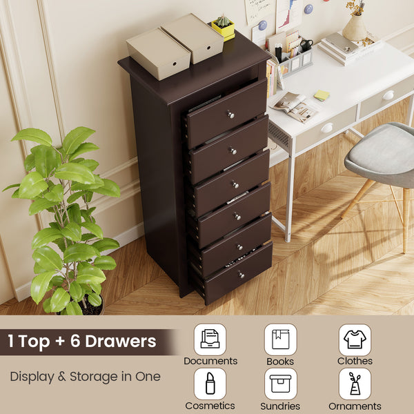 6-drawer bedroom dresser, Brown