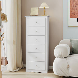6-drawer bedroom dresser, White