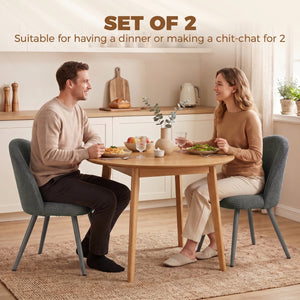 Dark grey velvet dining chairs – Set of 2