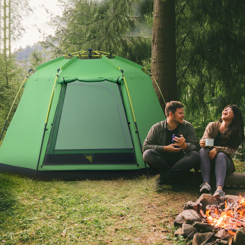 Instant automatic camping tent, green 